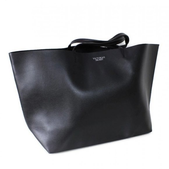 Victorias Secret Amour XL Tote Bag in Black Faux Leather. Pristine Condition. - Picture 3 of 4